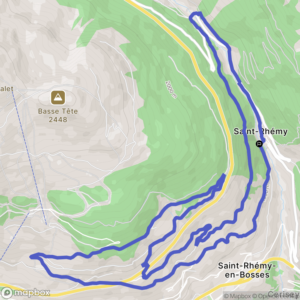 Saint-Rhémy : carte du parcours de randonnée - Italy