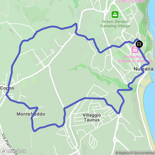 Numana : carte du parcours de randonnée - Italy