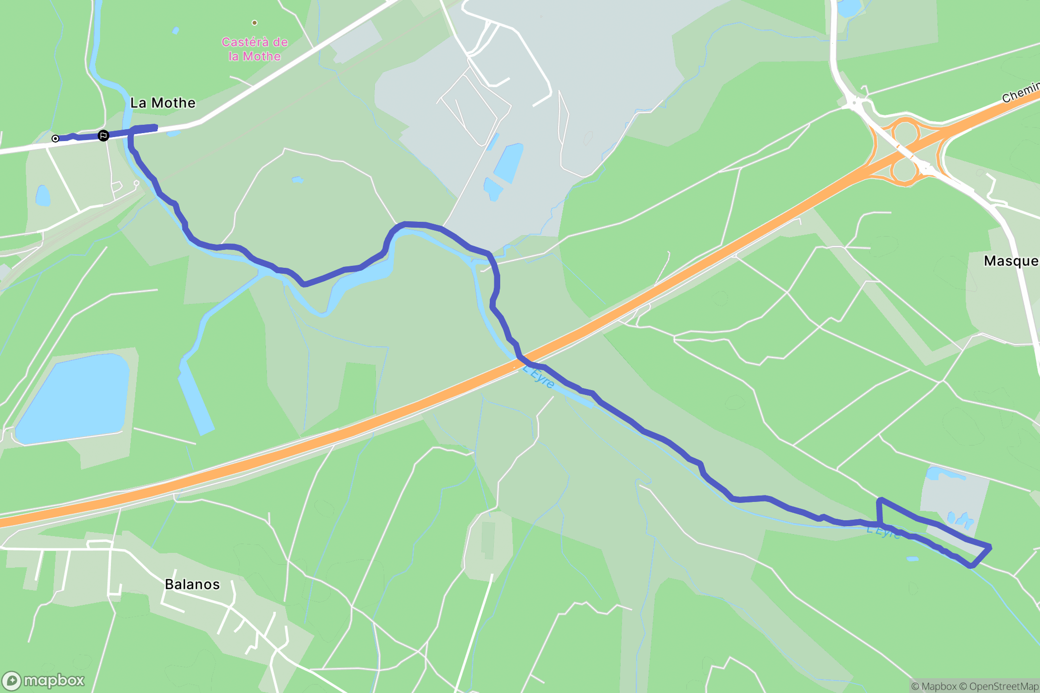 Le Teich : carte du parcours de randonnée - France