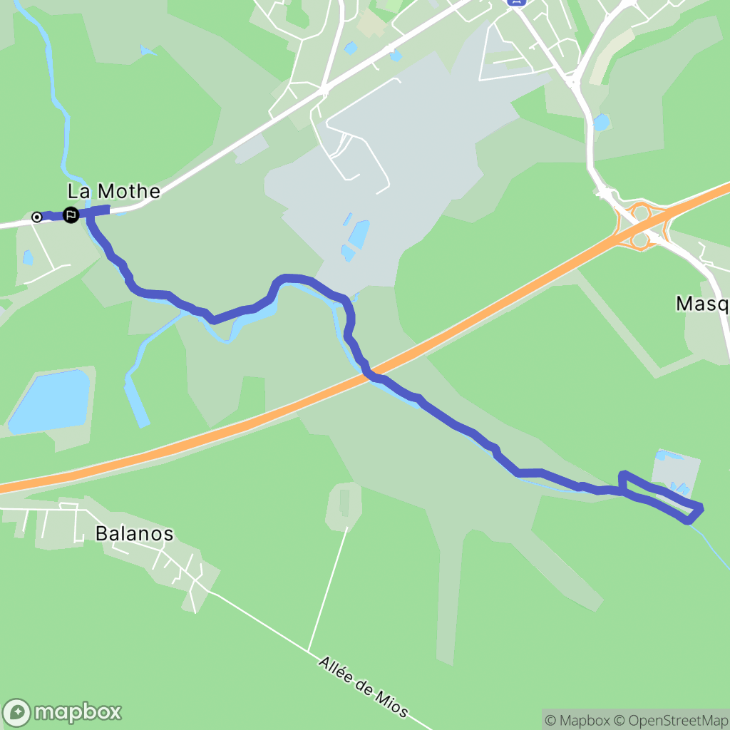Le Teich : carte du parcours de randonnée - France
