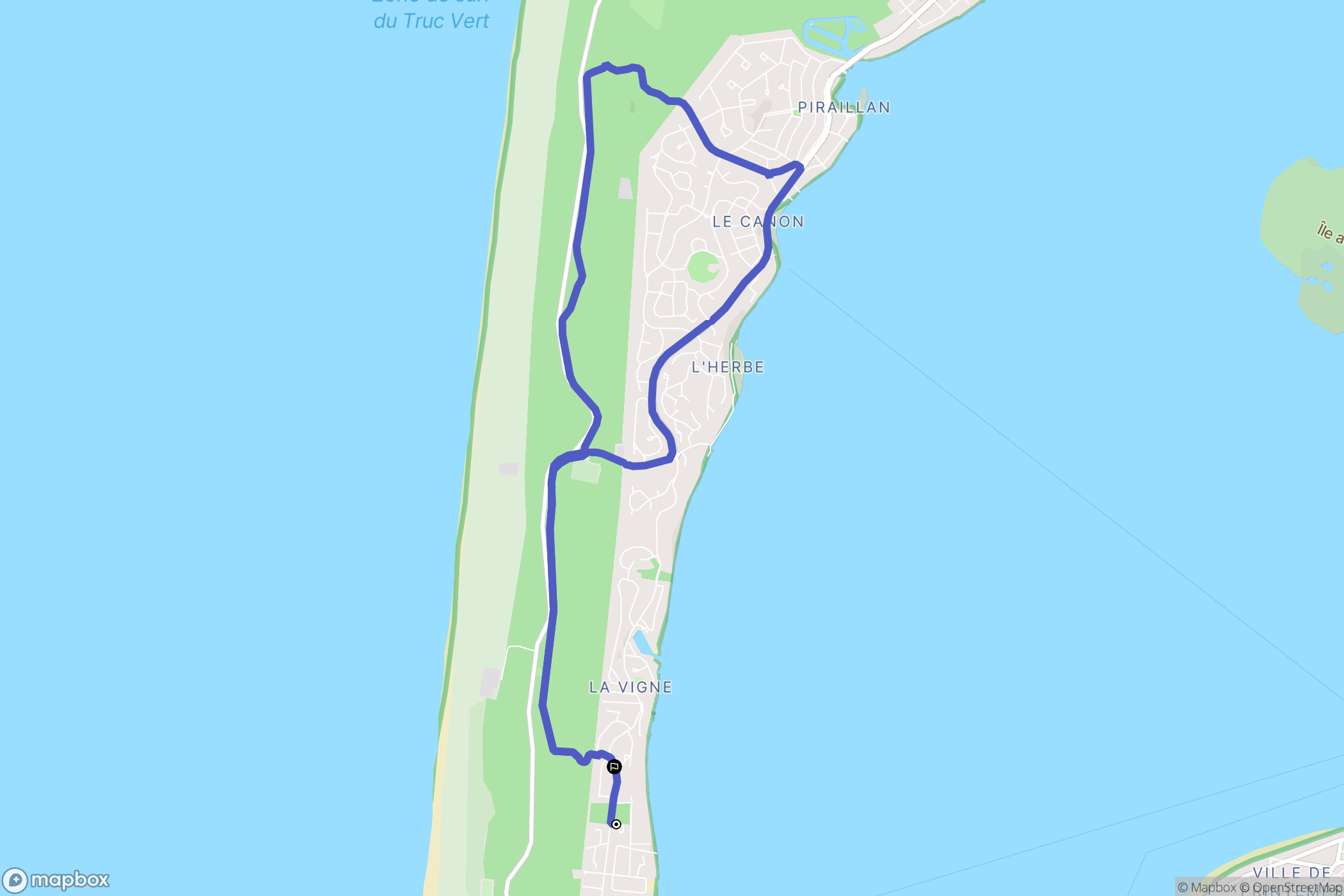 Lège-Cap-Ferret : carte du parcours de randonnée - France