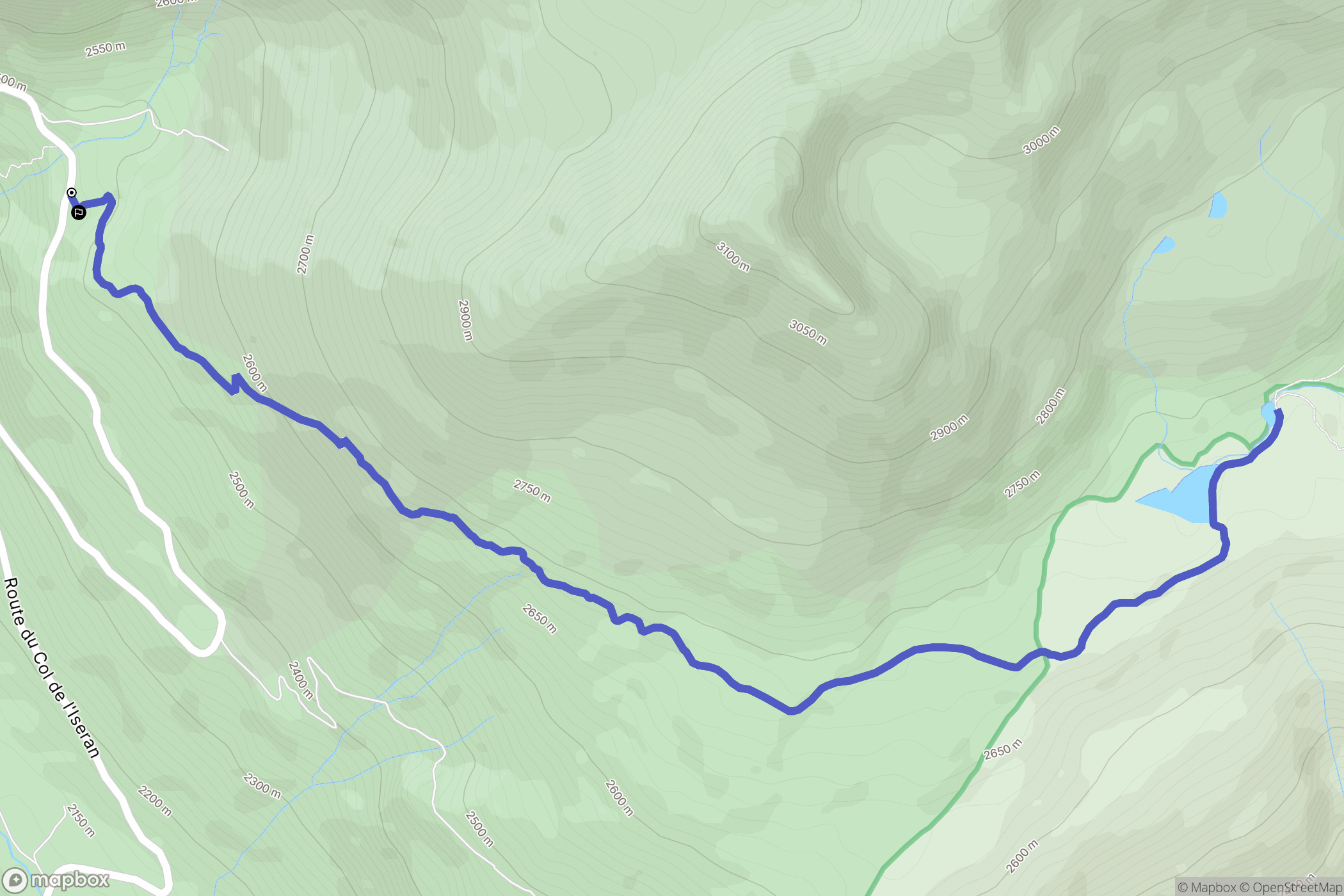 Bonneval-sur-Arc : carte du parcours de randonnée - France