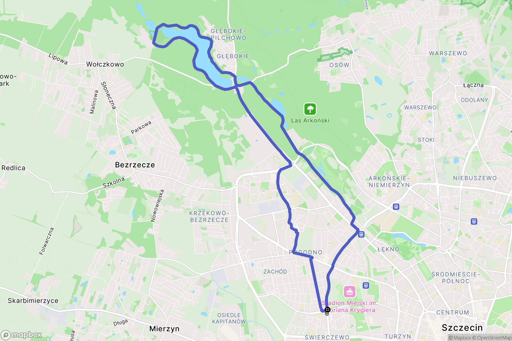 Szczecin: mapa trasy - Poland