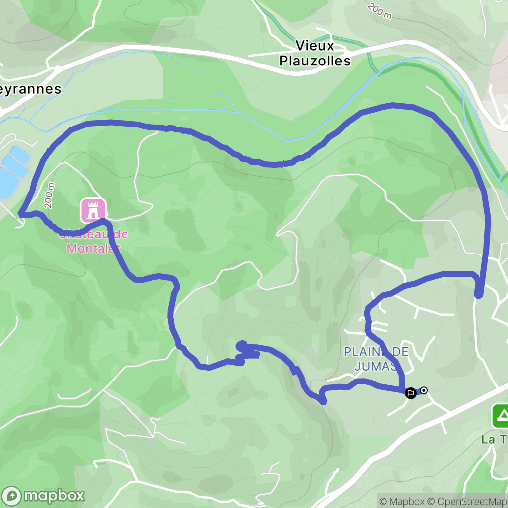 Saint-Ambroix : carte du parcours de randonnée - France