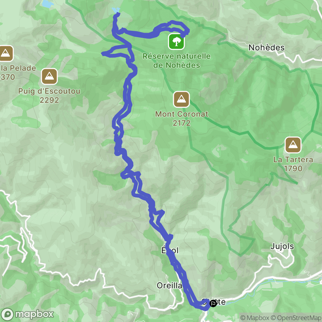 Olette : carte du parcours de randonnée - France