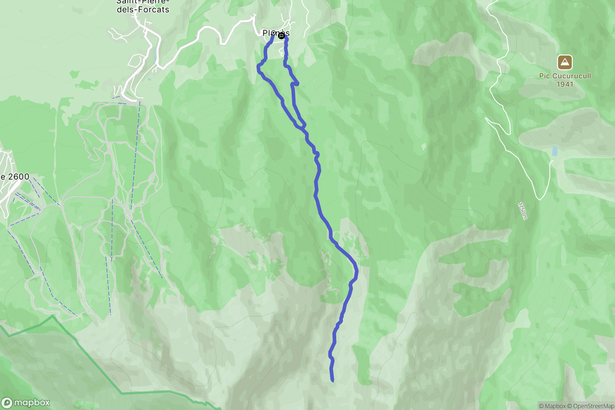 Planès : carte du parcours de randonnée - France