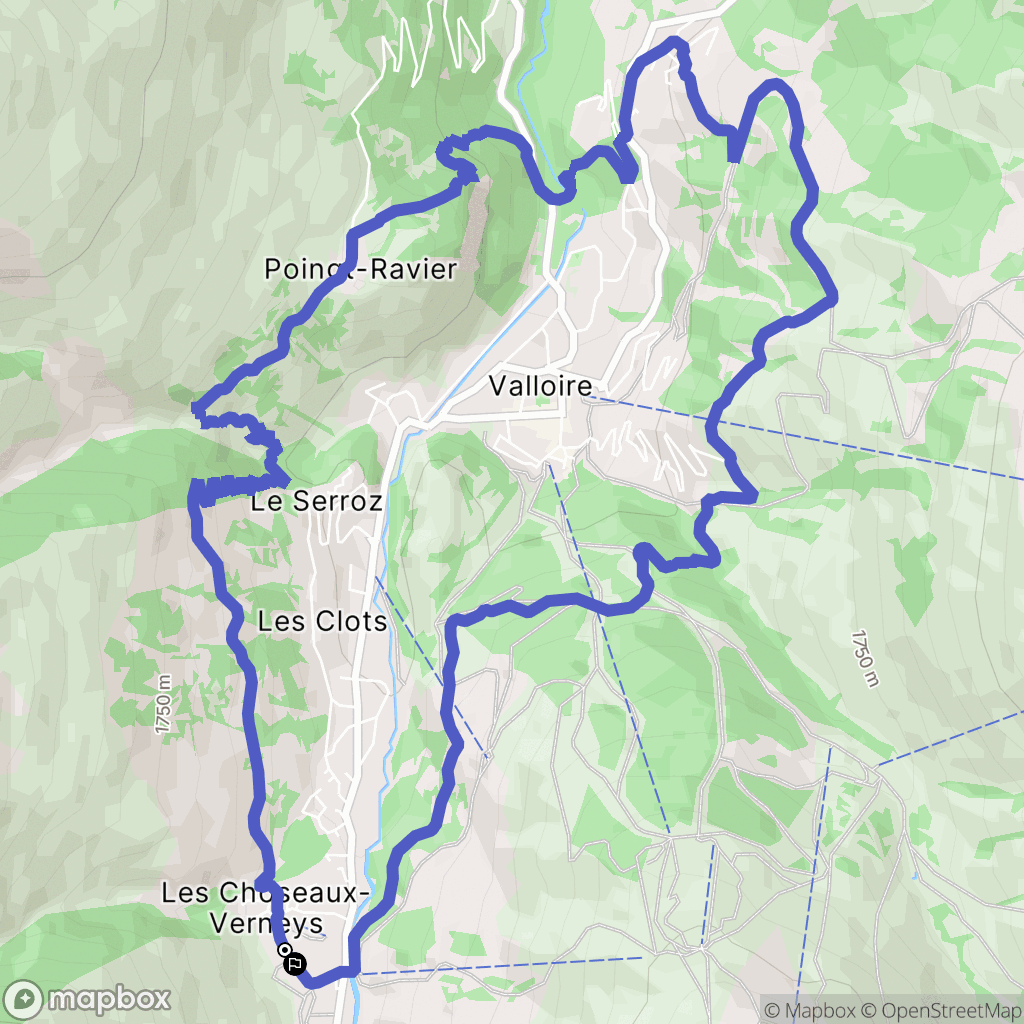 Valloire : carte du parcours de randonnée - France