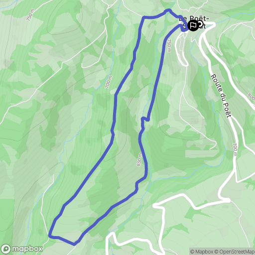 Le Poët-Sigillat : carte du parcours de randonnée - France