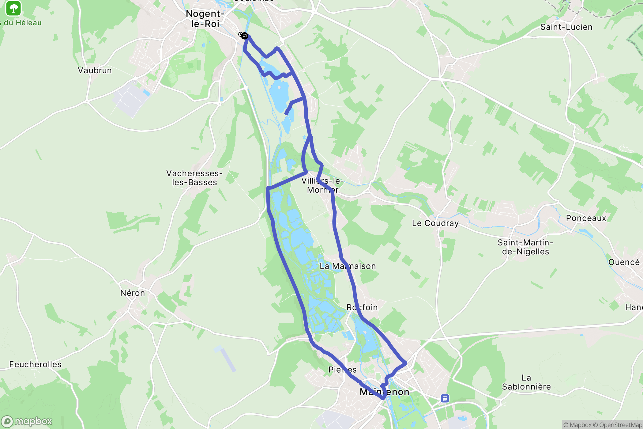 Lormaye : carte du parcours de randonnée - France