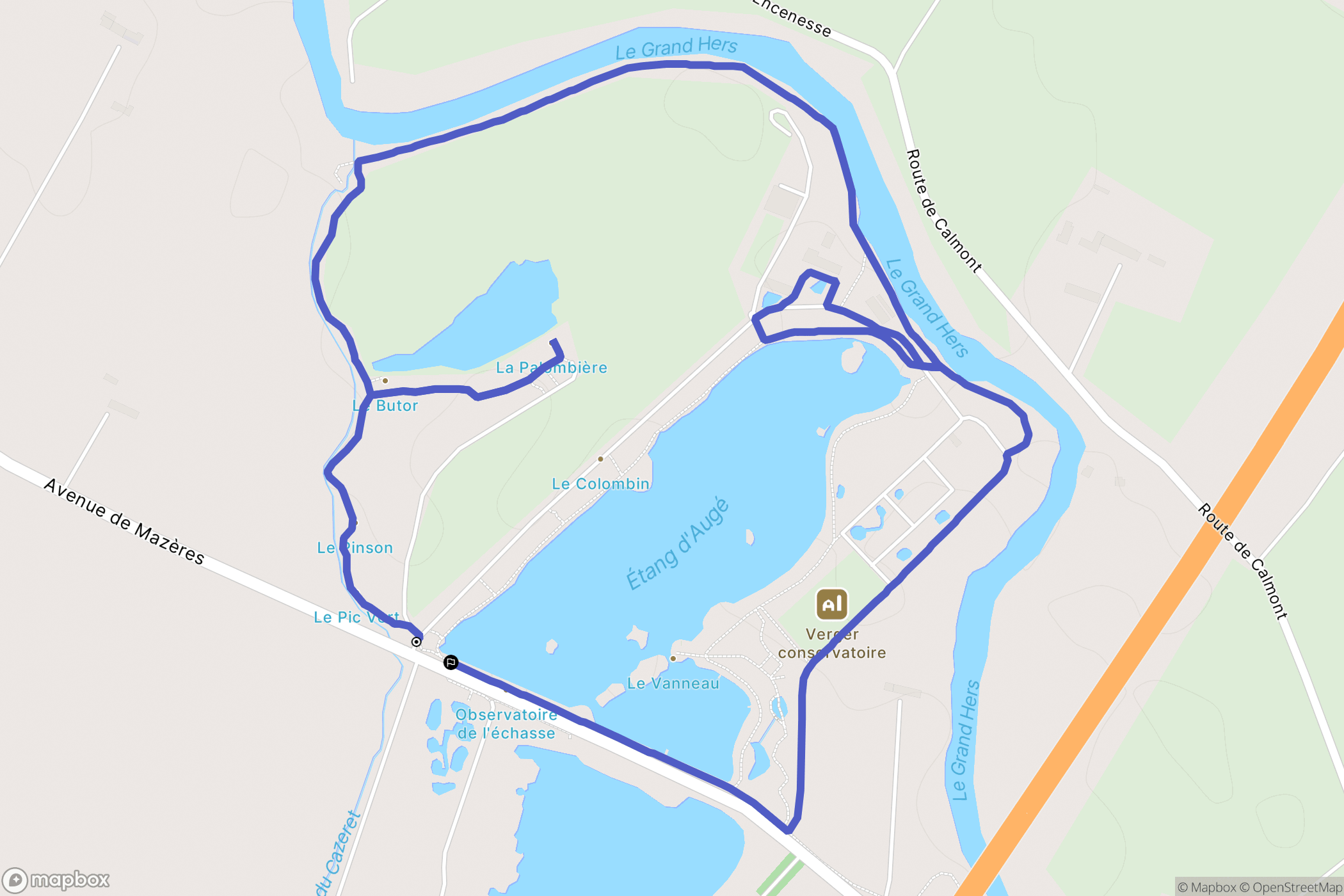 Mazères : carte du parcours de randonnée - France