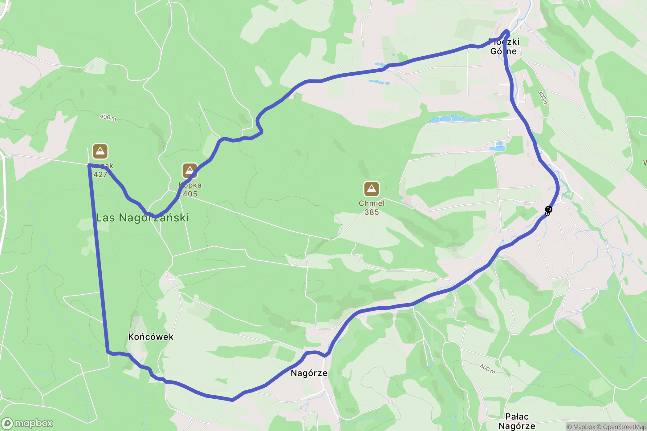 Płóczki Górne: mapa trasy - Poland