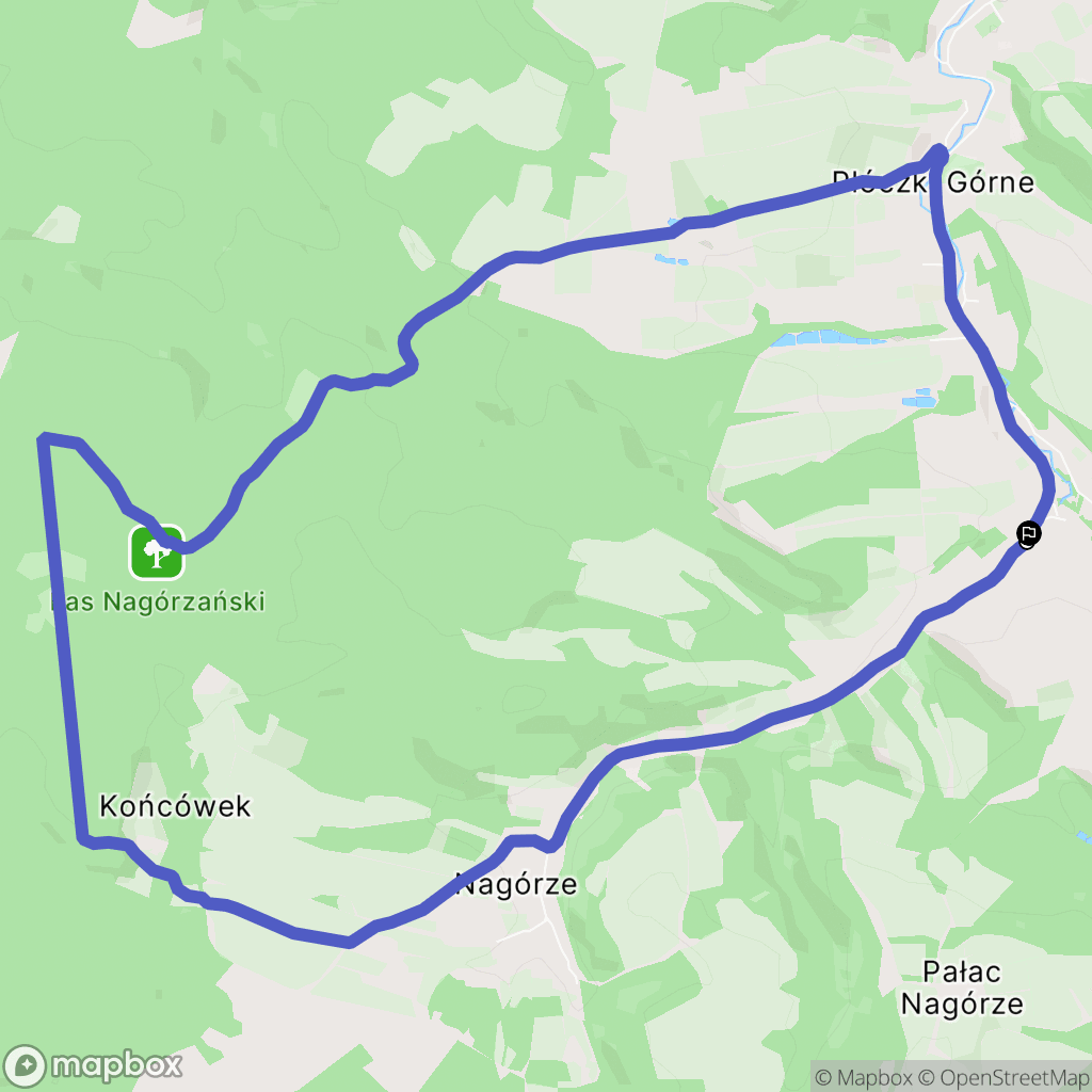 Płóczki Górne: mapa trasy - Poland