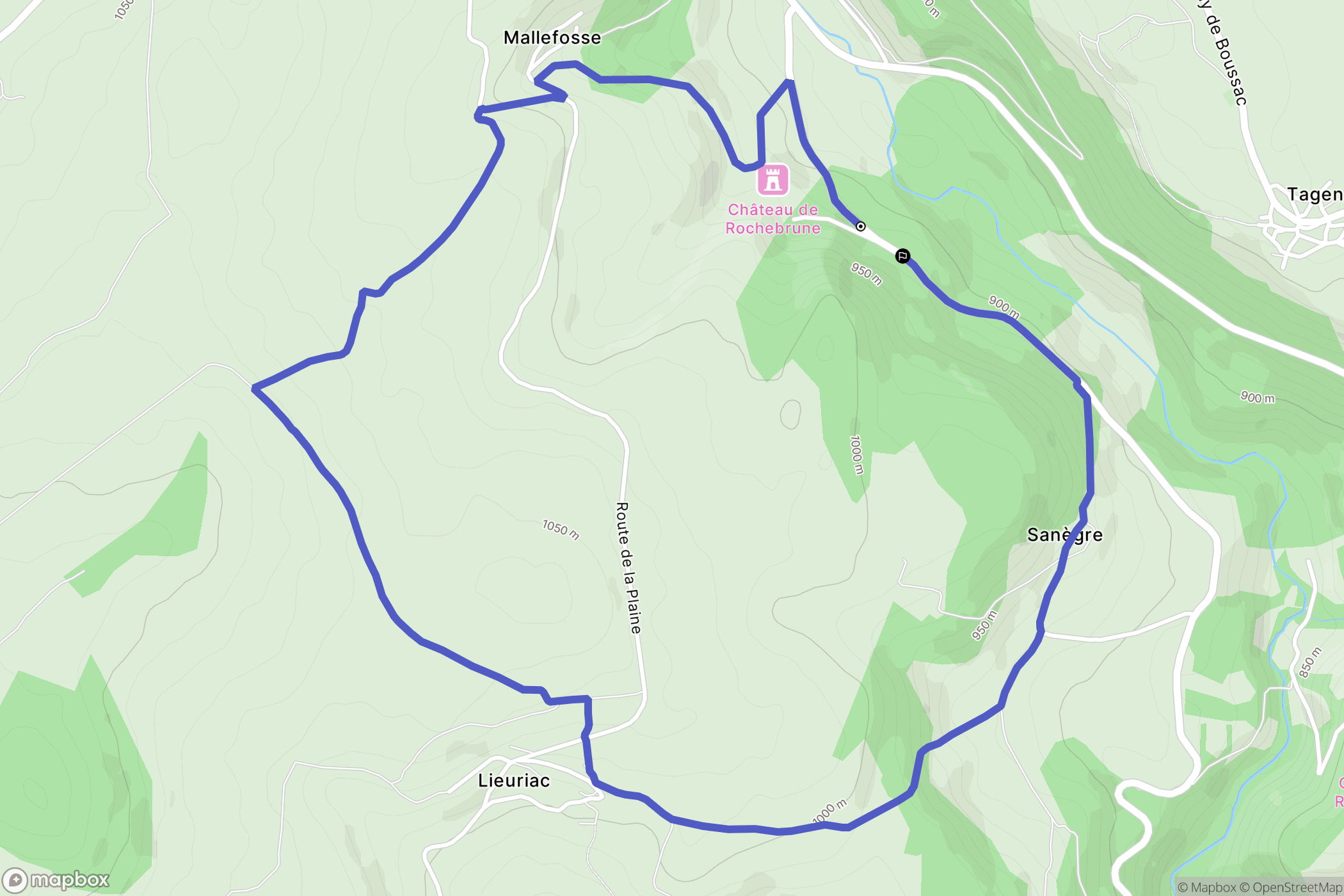 Neuvéglise-sur-Truyère : carte du parcours de randonnée - France