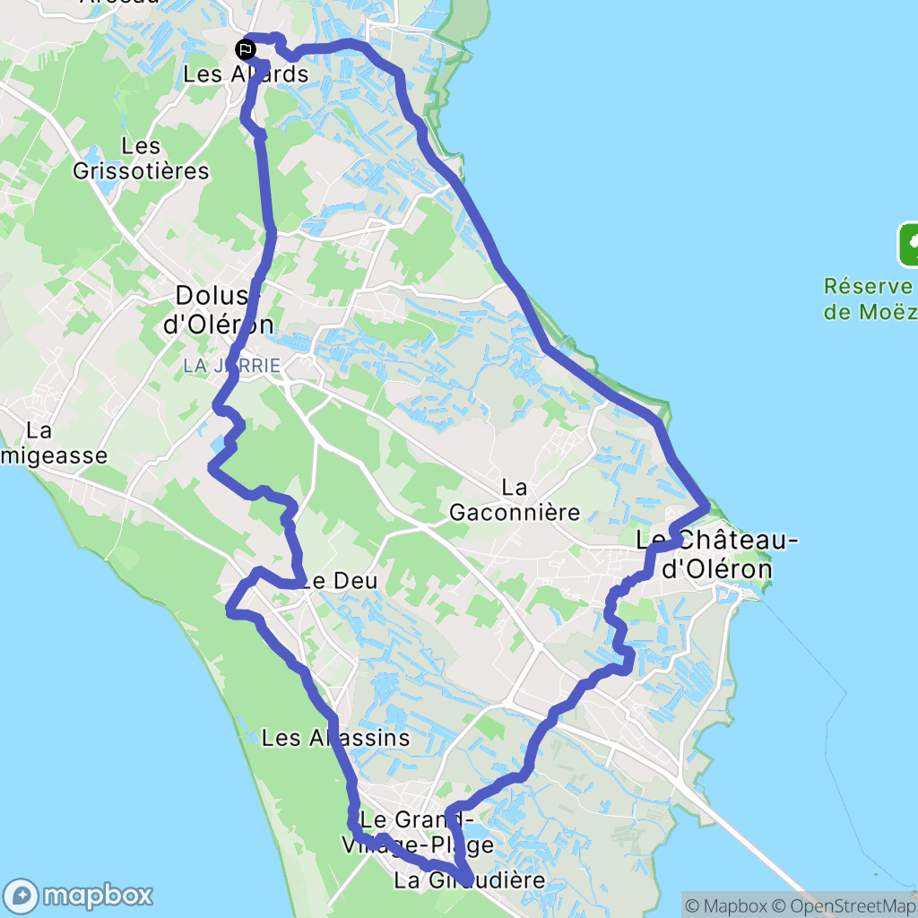 Dolus-d'Oléron : carte du parcours de randonnée - France