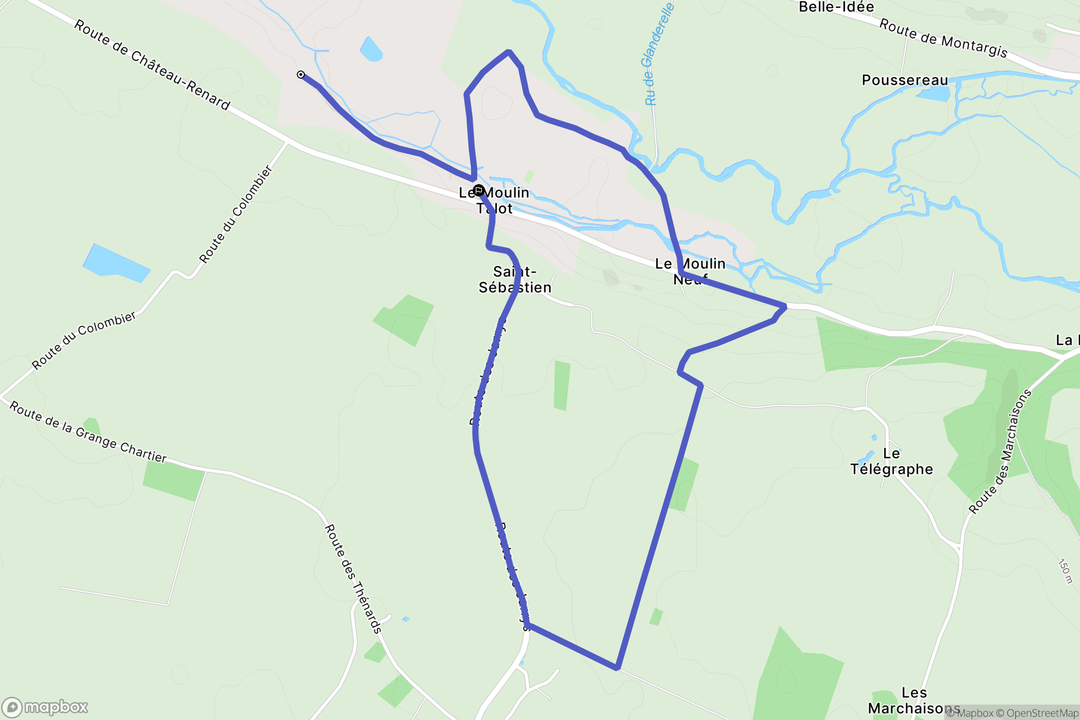 Gy-les-Nonains : carte du parcours de randonnée - France