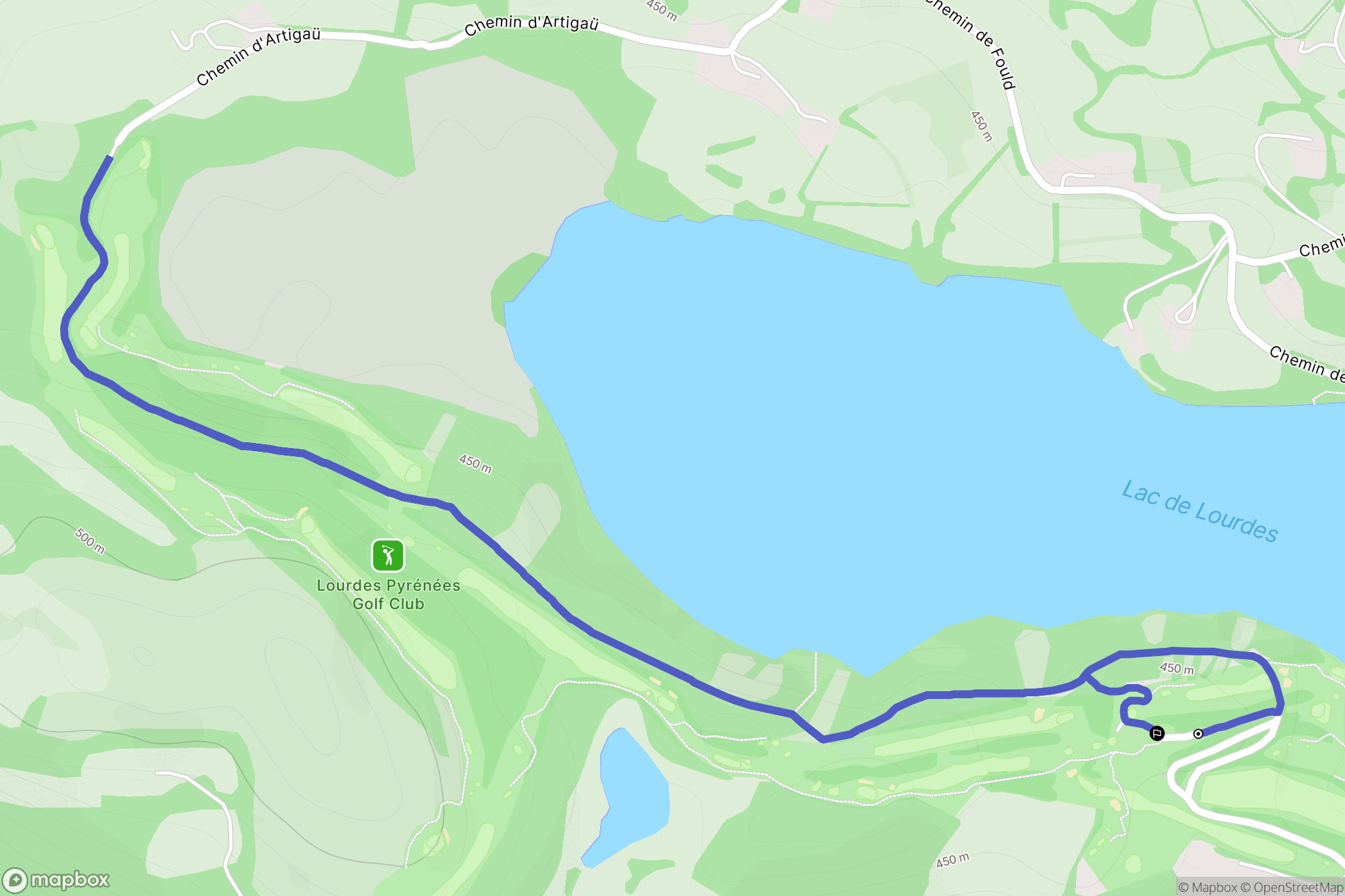 Lourdes : carte du parcours de randonnée - France