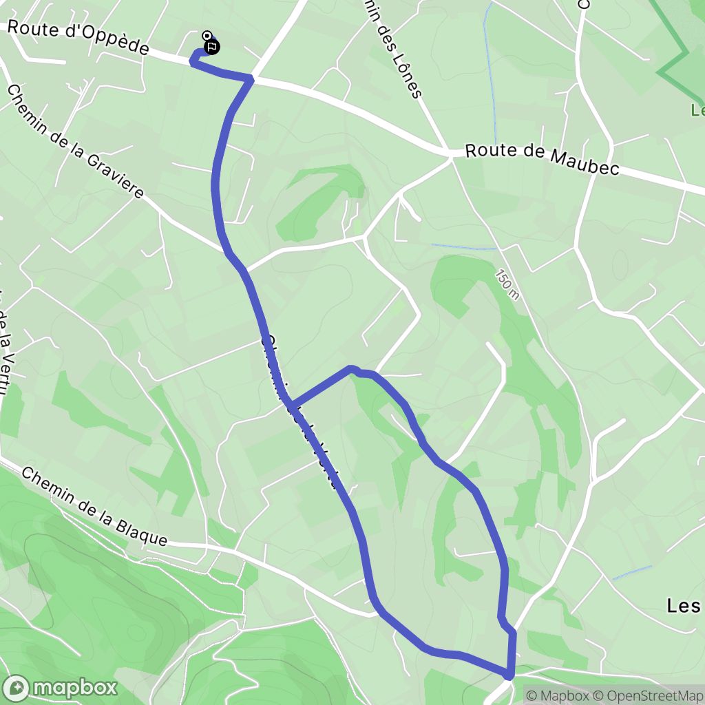 Maubec : carte du parcours de randonnée - France