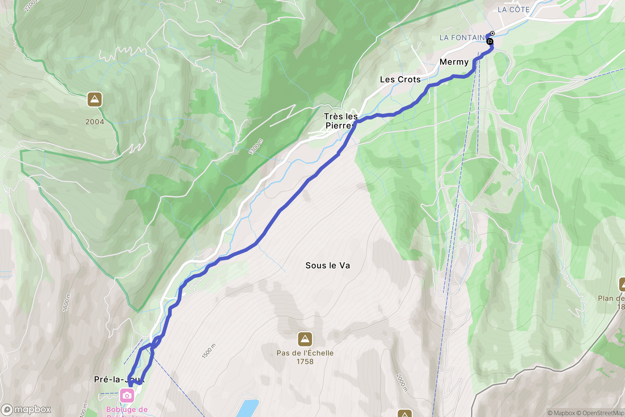Châtel : carte du parcours de randonnée - France