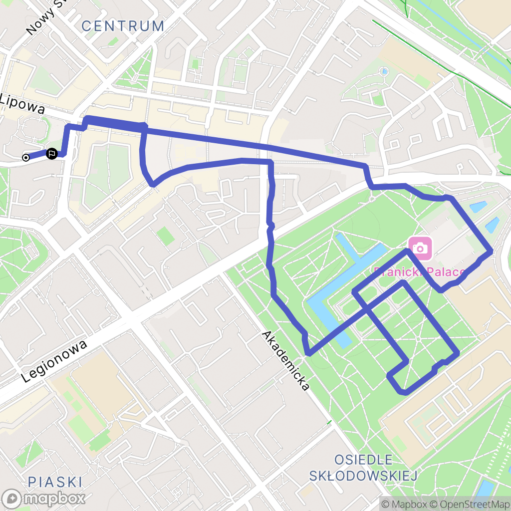 Białystok: mapa trasy - Poland