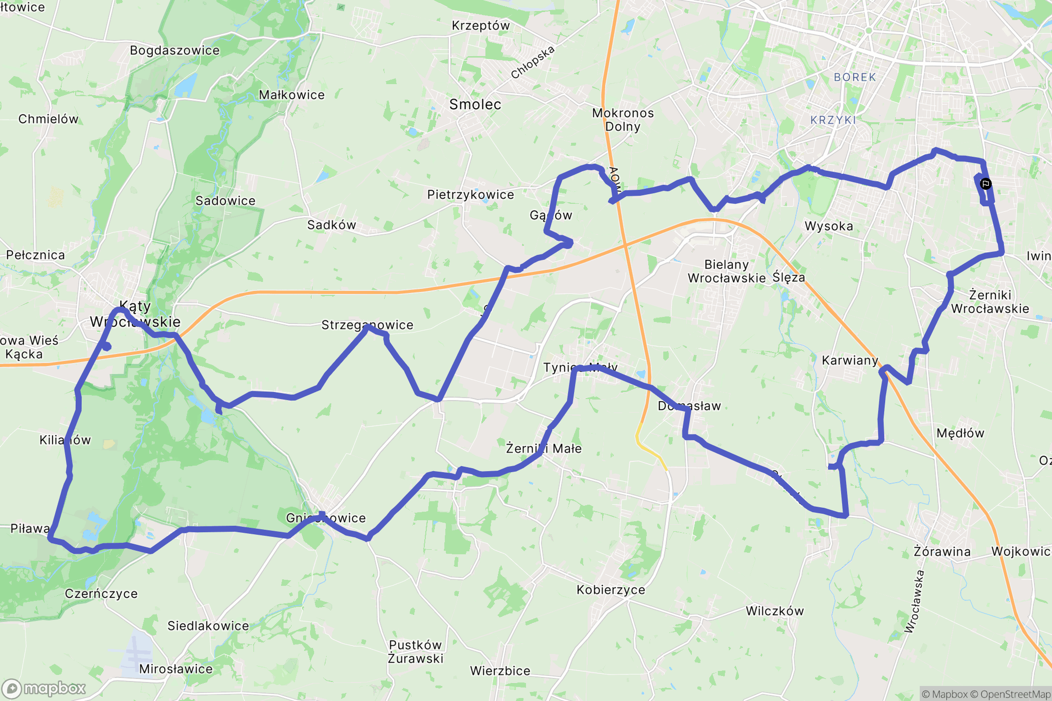Wrocław: mapa trasy - Poland