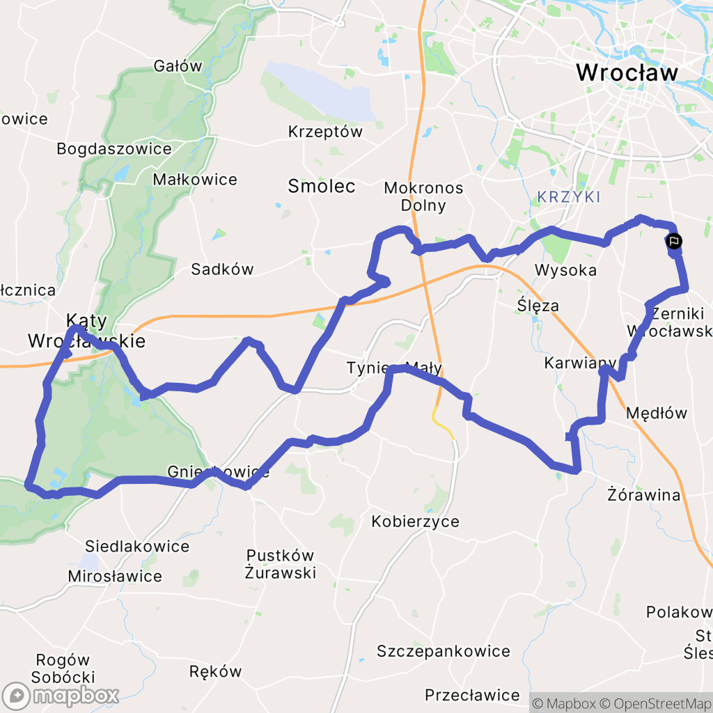 Wrocław: mapa trasy - Poland