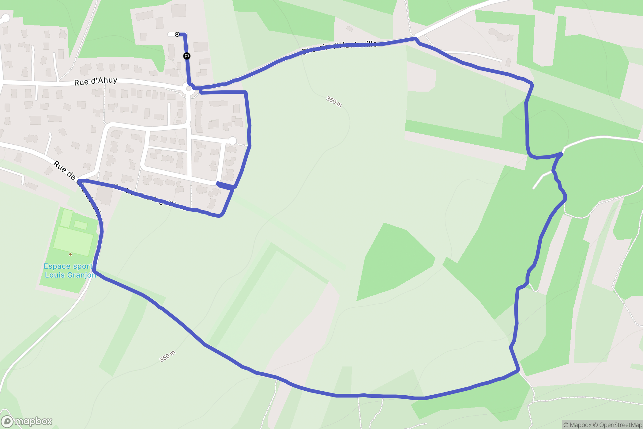 Hauteville-lès-Dijon : carte du parcours de randonnée - France
