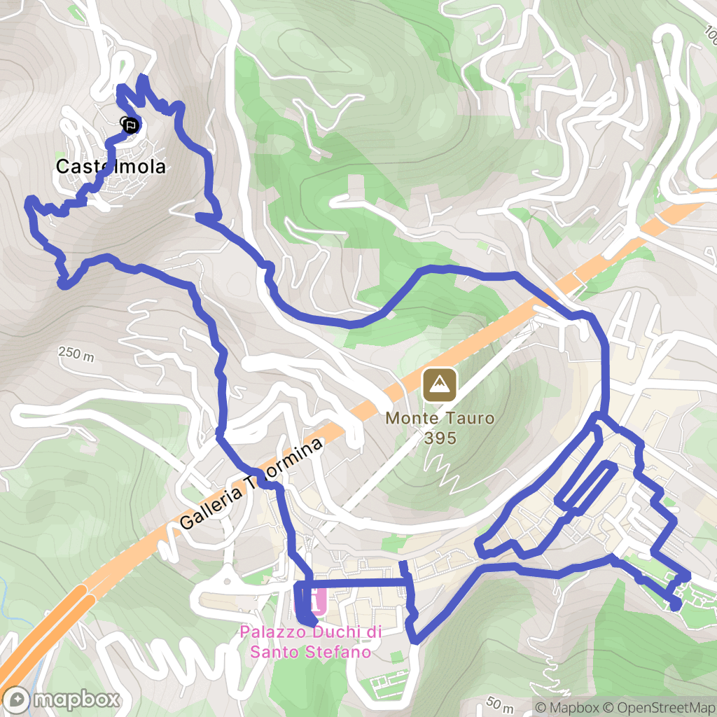 Castelmola : carte du parcours de randonnée - Italy