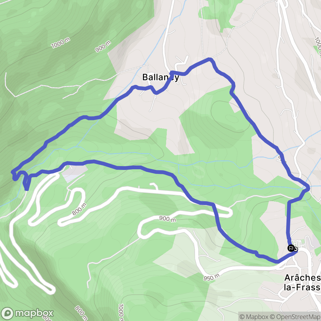 Arâches-la-Frasse : carte du parcours de randonnée - France