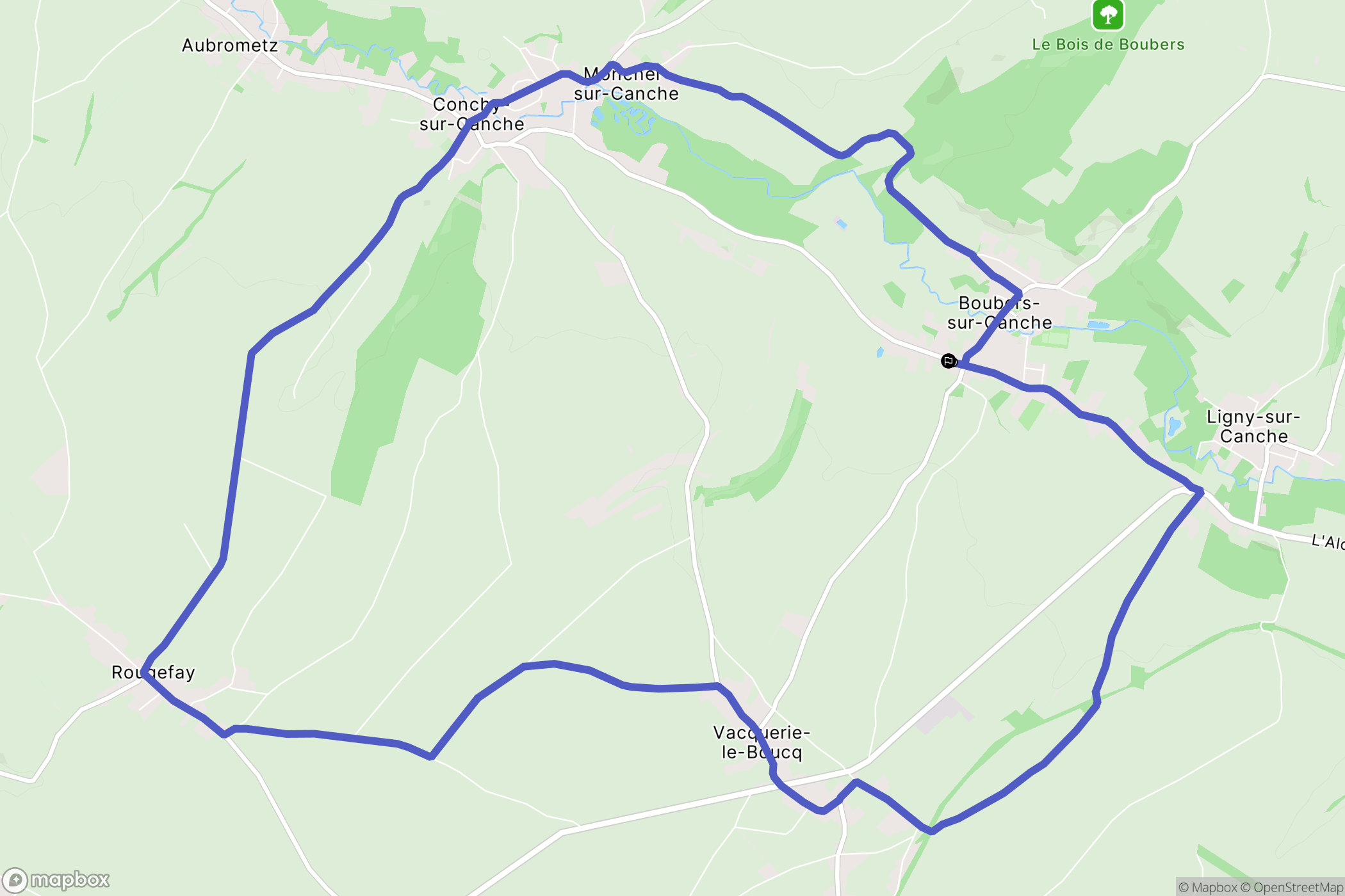 Boubers-sur-Canche : carte du parcours de randonnée - France