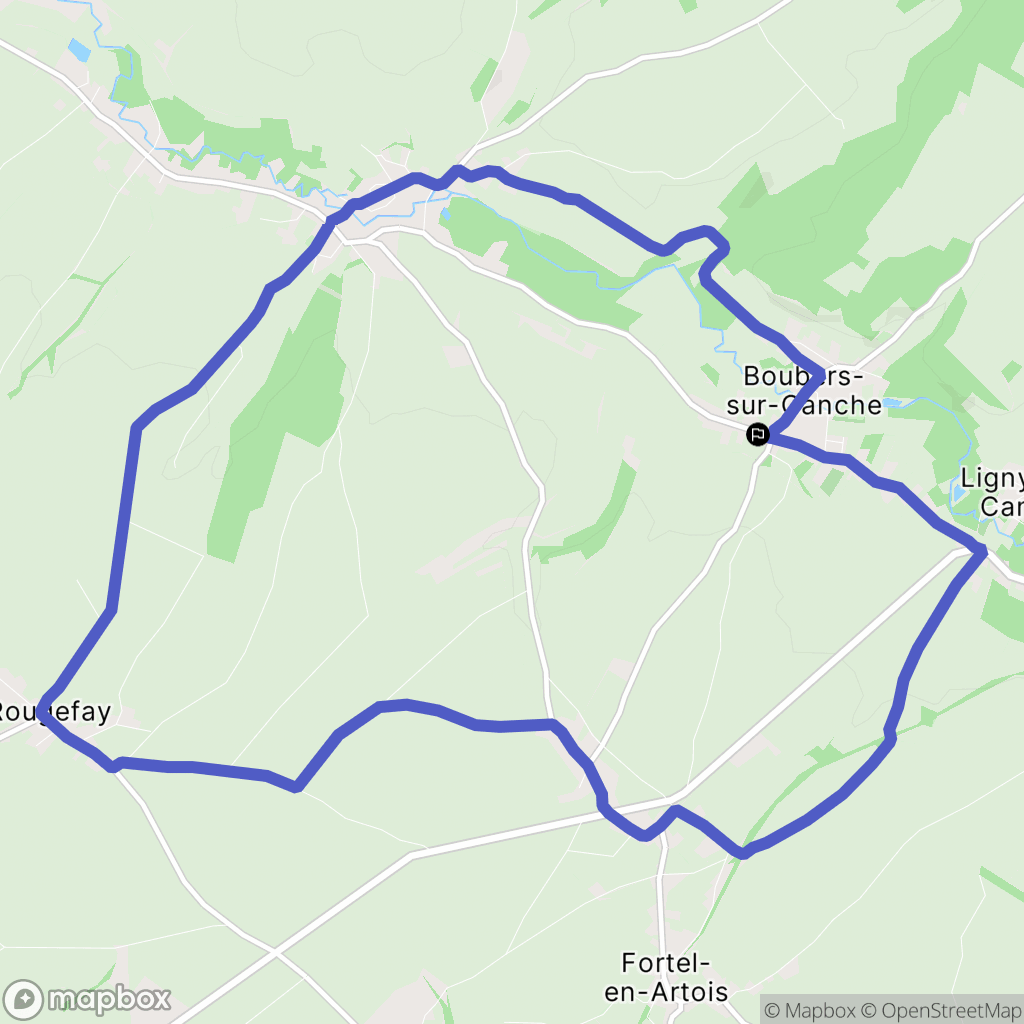 Boubers-sur-Canche : carte du parcours de randonnée - France