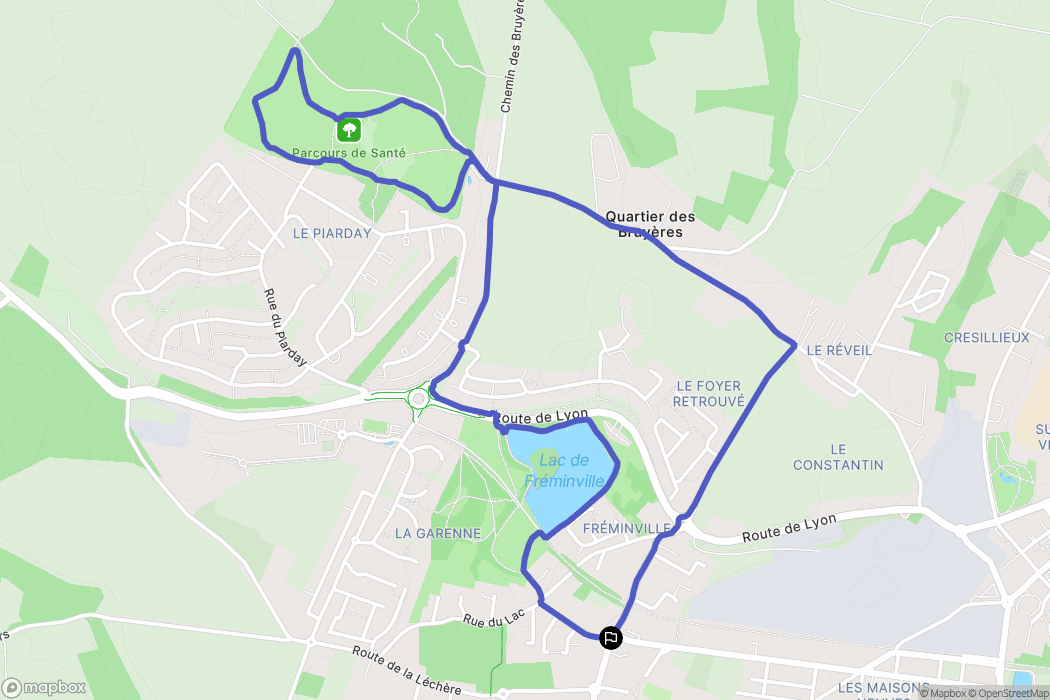 Charvieu-Chavagneux : carte du parcours de randonnée - France