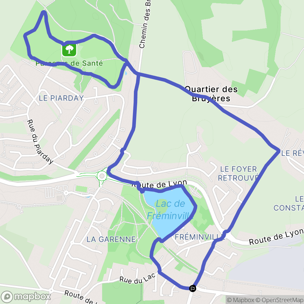 Charvieu-Chavagneux : carte du parcours de randonnée - France
