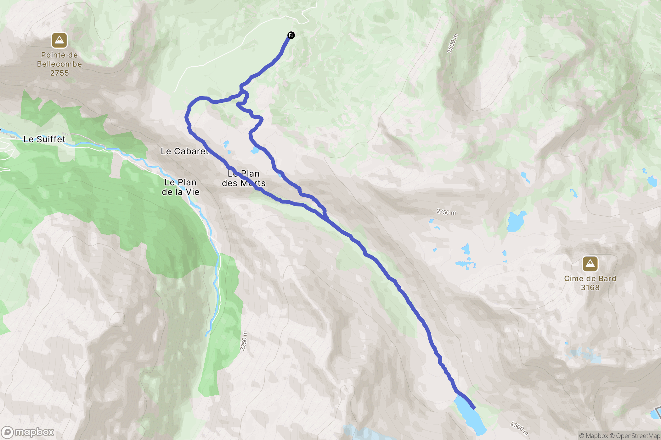 Val-Cenis : carte du parcours de randonnée - France