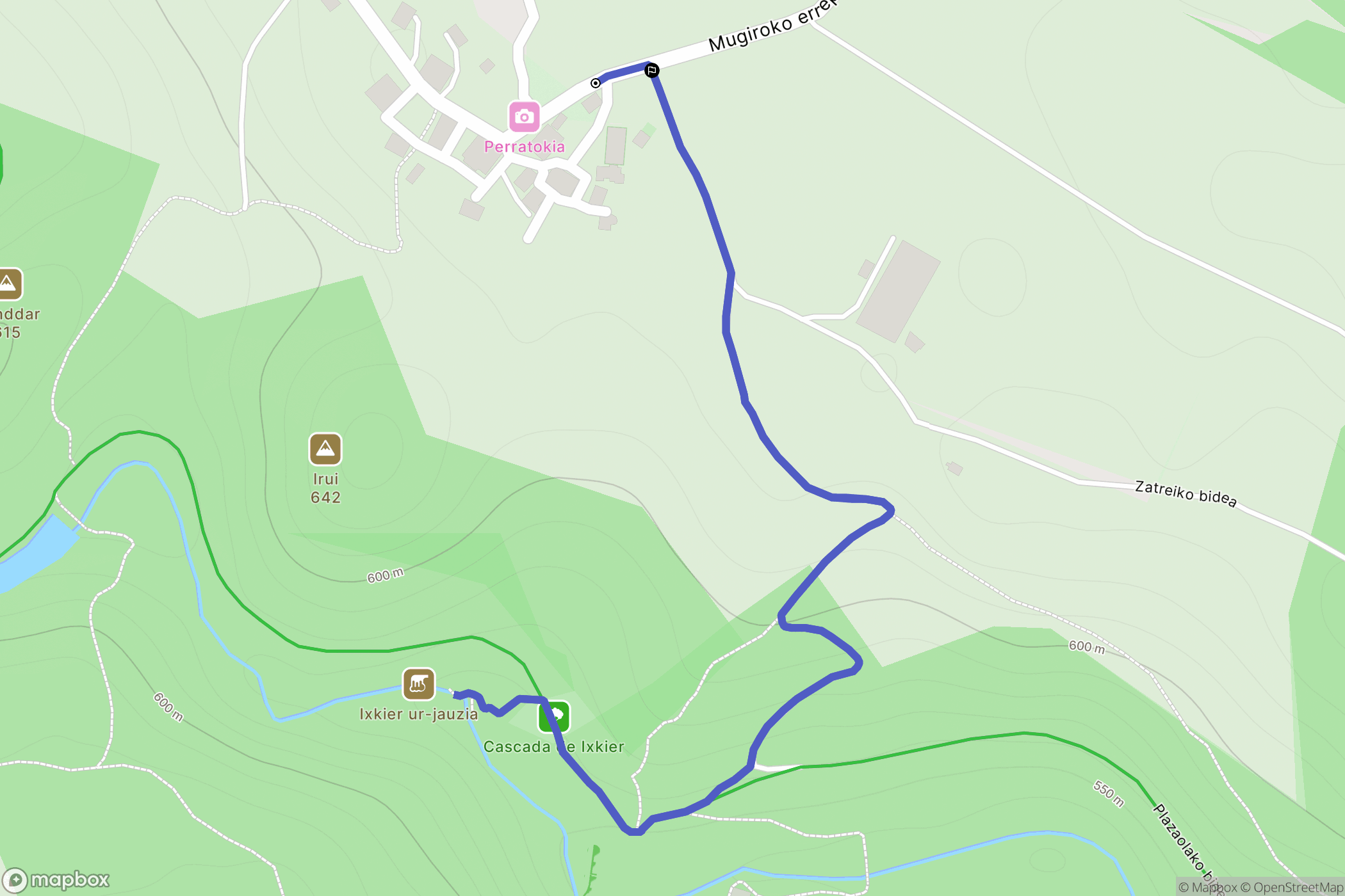 Muguiro : carte du parcours de randonnée - Spain