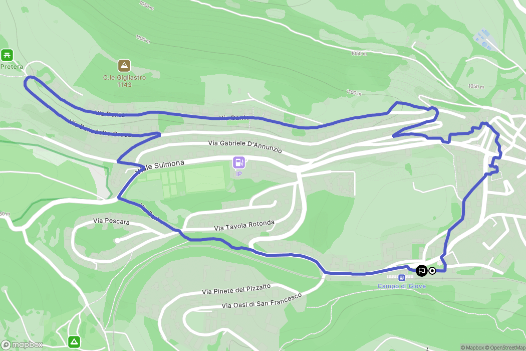 Campo di Giove : carte du parcours de randonnée - Italy