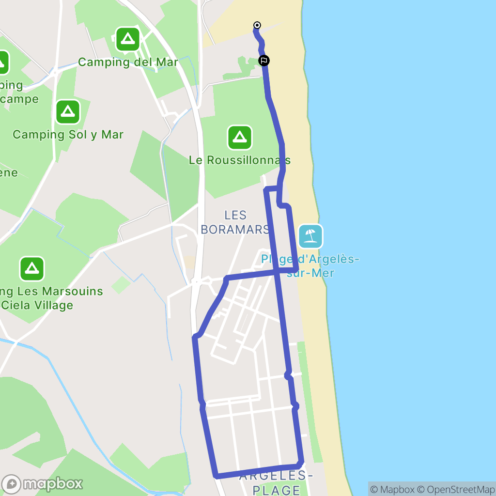 Argelès-sur-Mer : carte du parcours de randonnée - France