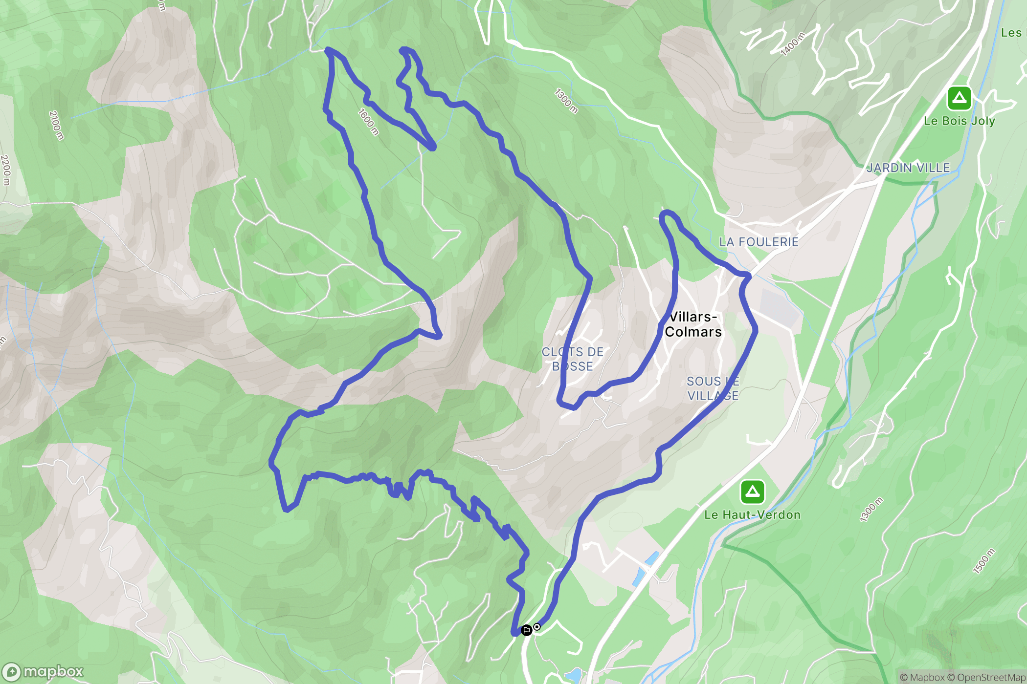 Beauvezer : carte du parcours de randonnée - France