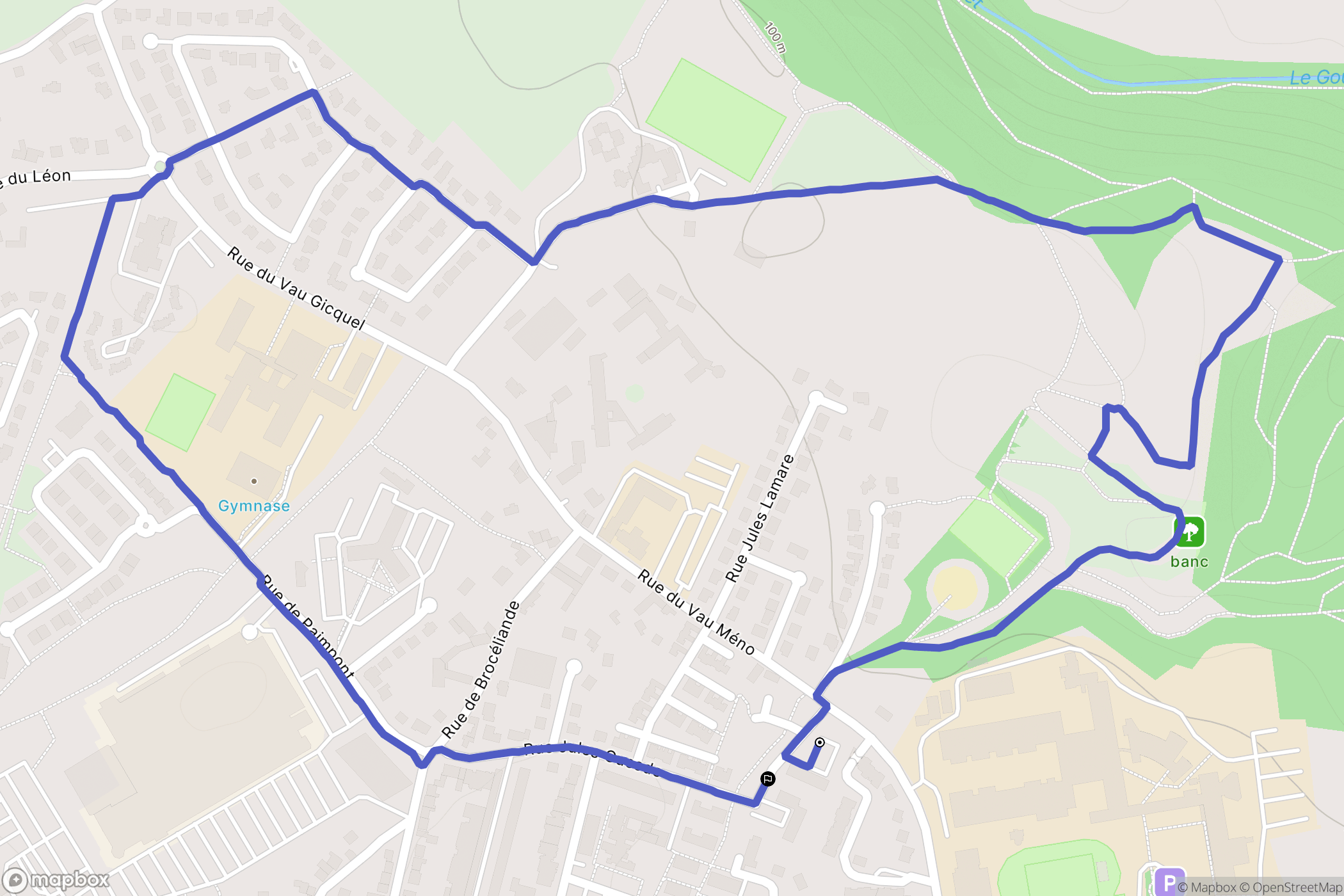 Saint-Brieuc : carte du parcours de randonnée - France
