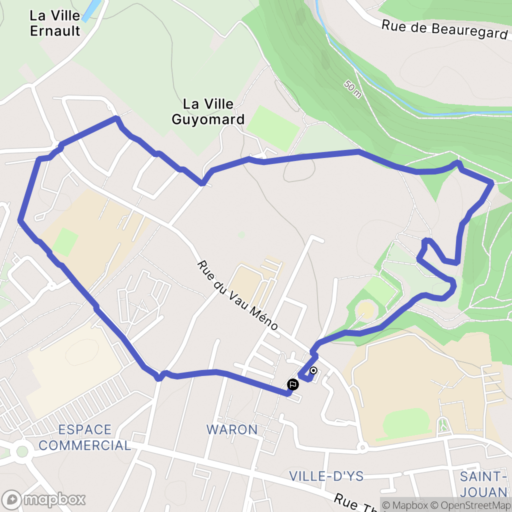 Saint-Brieuc : carte du parcours de randonnée - France