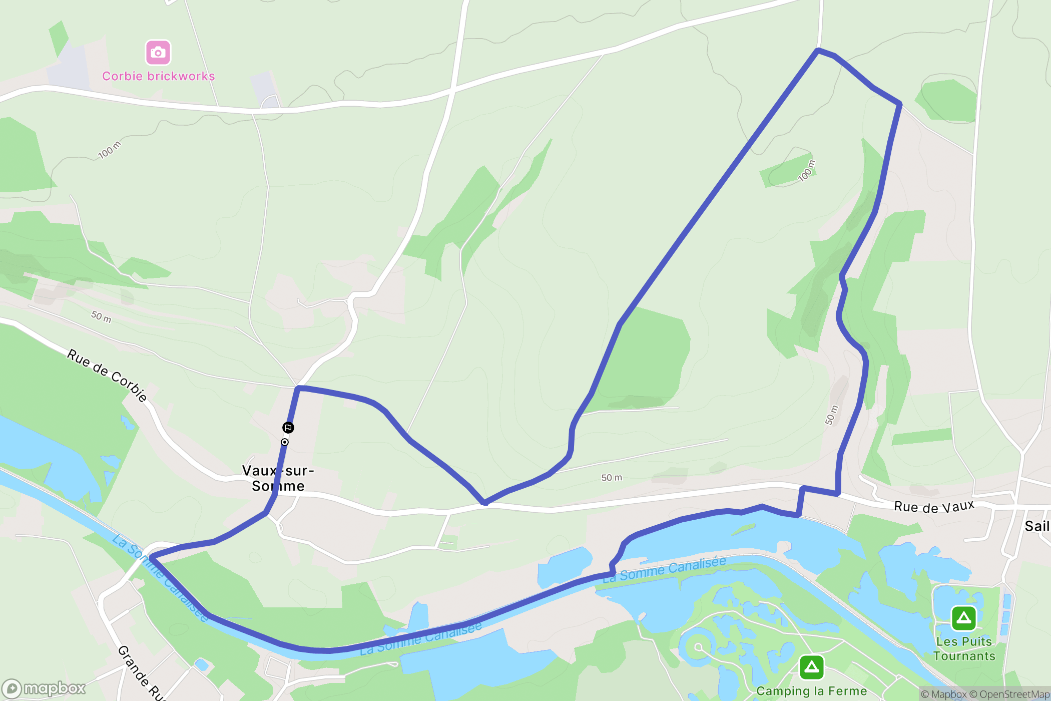 Vaux-sur-Somme : carte du parcours de randonnée - France