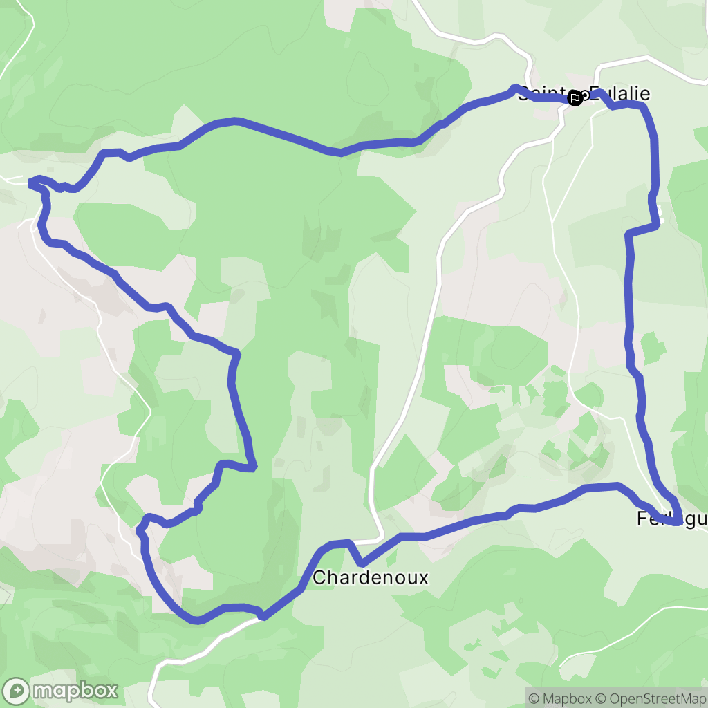 Sainte-Eulalie : carte du parcours de randonnée - France