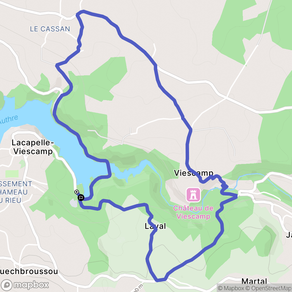 Lacapelle-Viescamp : carte du parcours de randonnée - France