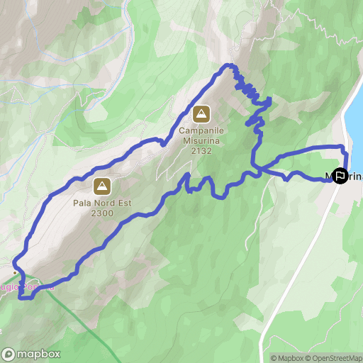 Misurina : carte du parcours de randonnée - Italy