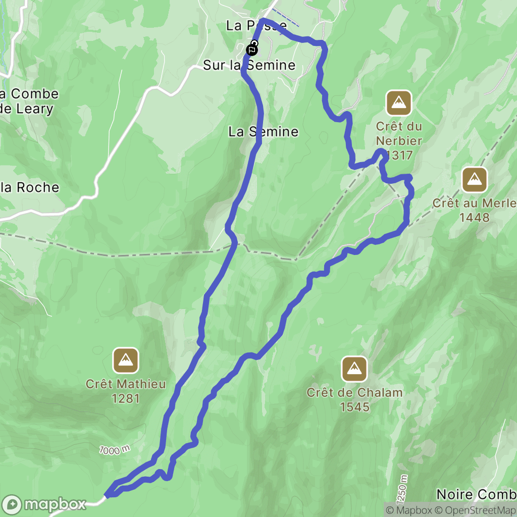 La Pesse : carte du parcours de randonnée - France
