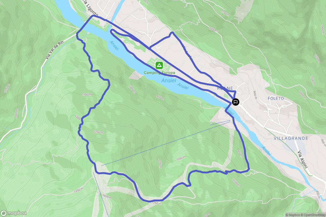 Auronzo di Cadore : carte du parcours de randonnée - Italy