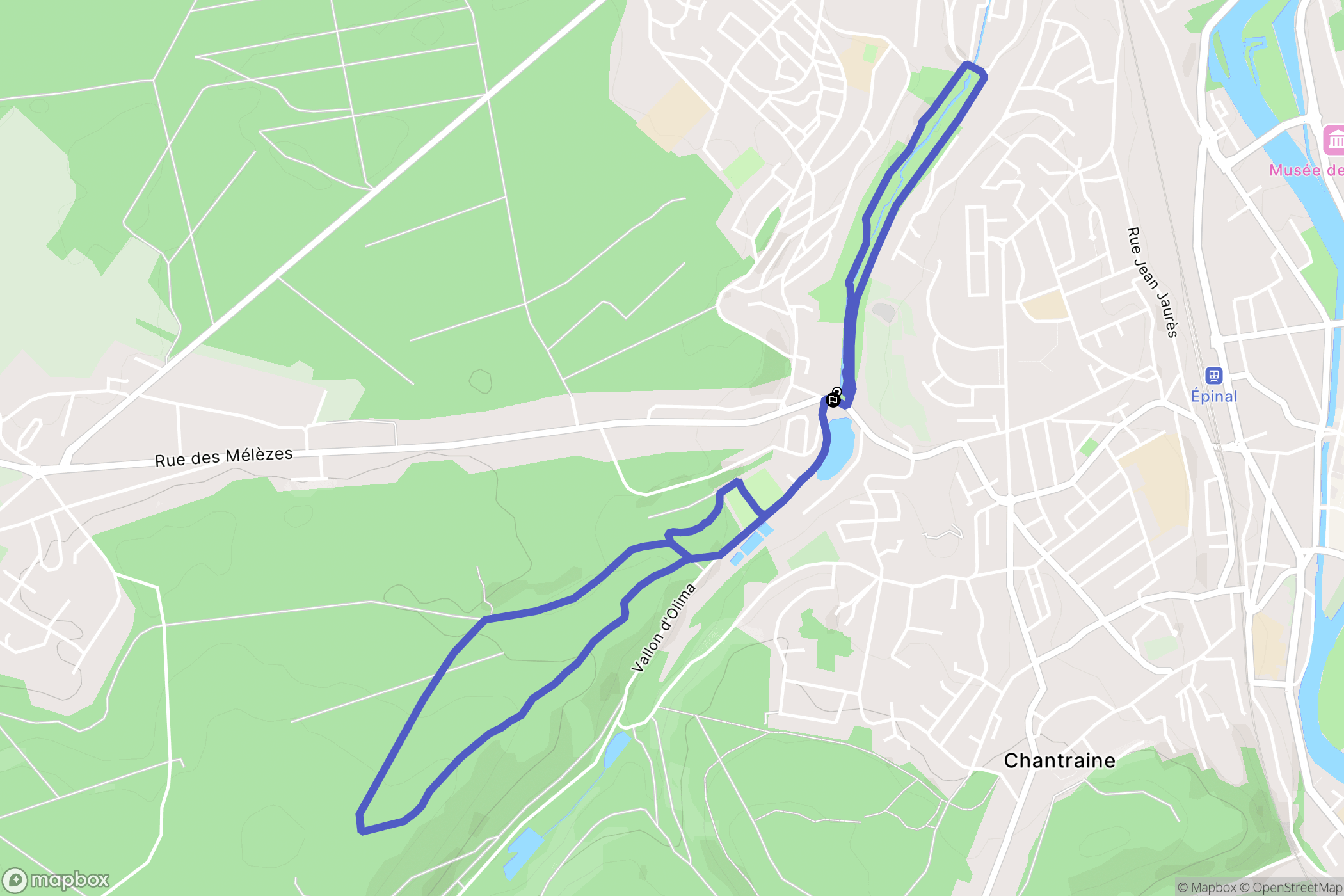 Golbey : carte du parcours de randonnée - France