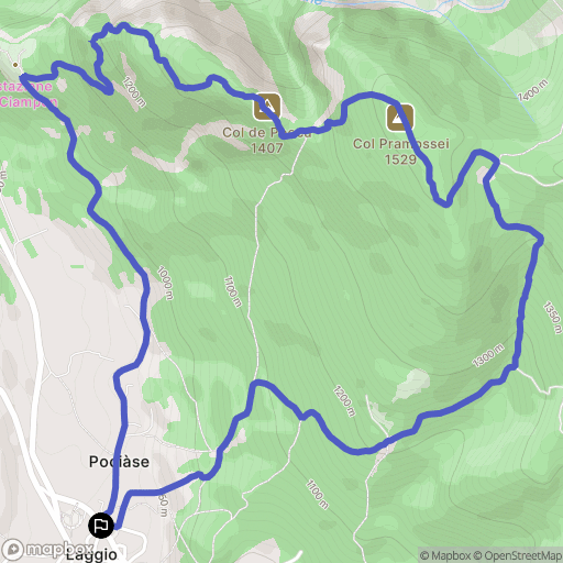 Laggio di Cadore : carte du parcours de randonnée - Italy