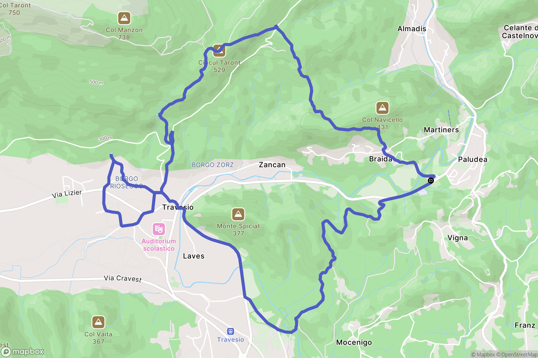 Paludea : carte du parcours de randonnée - Italy