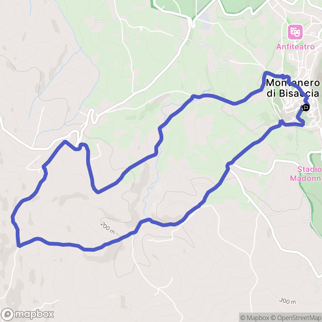 Montenero di Bisaccia : carte du parcours de randonnée - Italy