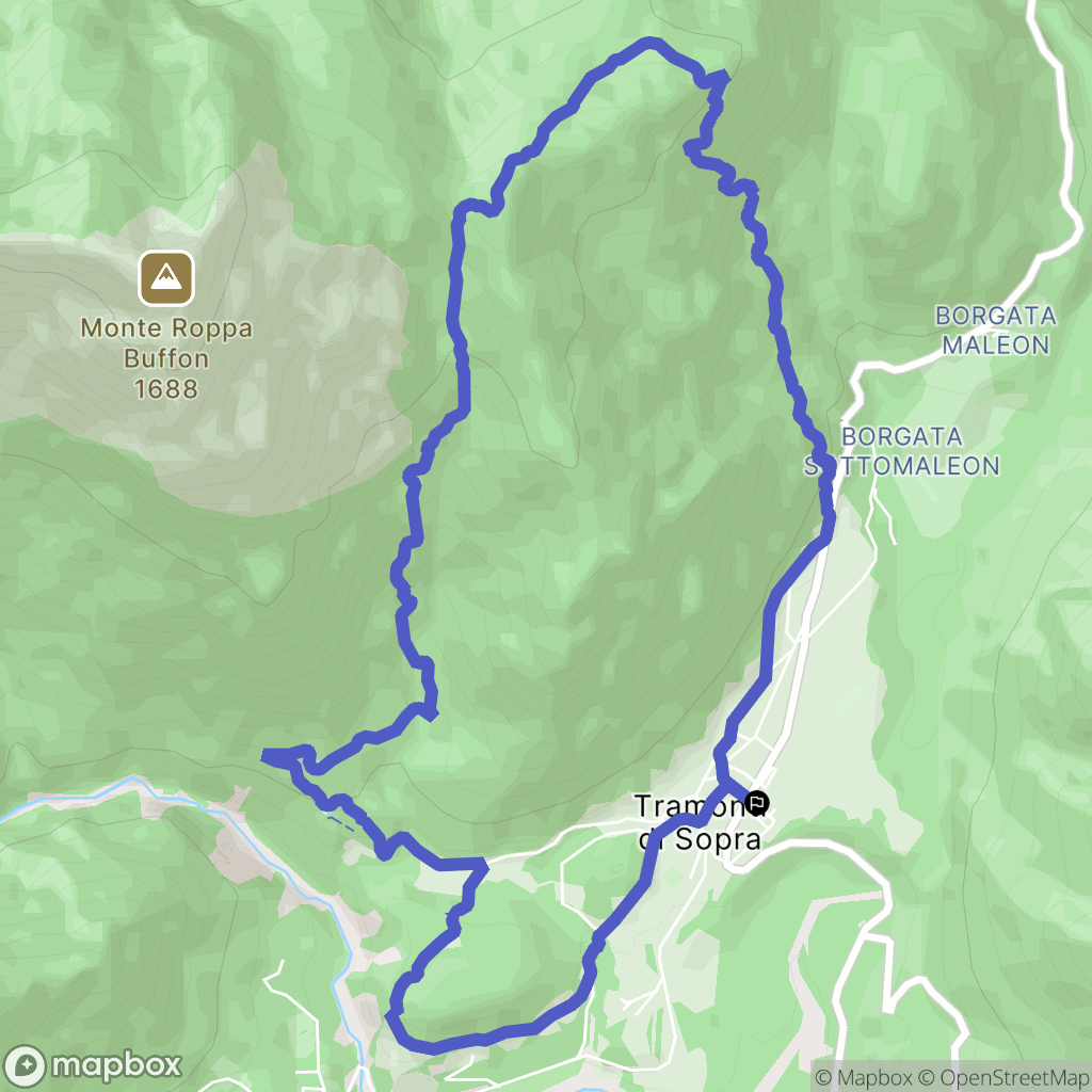 Tramonti di Sopra : carte du parcours de randonnée - Italy